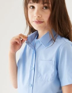 M&S Collection 2pk Girls' Non-Iron School Shirts (2-18 Yrs) -School Uniform Sales Store SD 04 T76 5982 E0 X EC 1