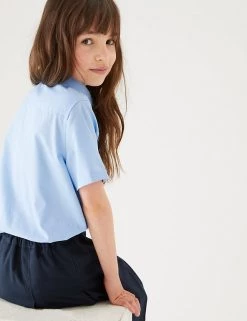 M&S Collection 2pk Girls' Non-Iron School Shirts (2-18 Yrs) -School Uniform Sales Store SD 04 T76 5982 E0 X EC 2