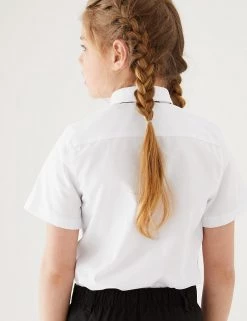M&S Collection 2pk Girls' Non-Iron School Shirts (2-18 Yrs) -School Uniform Sales Store SD 04 T76 5982 Z0 X EC 2