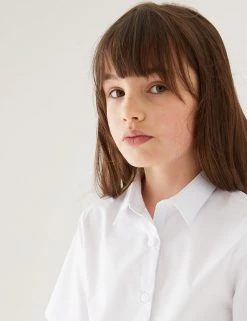 M&S Collection 2pk Girls' Skinny Fit School Shirts (2-18 Yrs) -School Uniform Sales Store SD 04 T76 5991 Z0 X EC 1