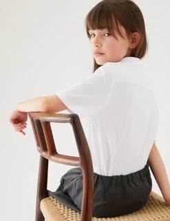 M&S Collection 2pk Girls' Skinny Fit School Shirts (2-18 Yrs) -School Uniform Sales Store SD 04 T76 5991 Z0 X EC 2
