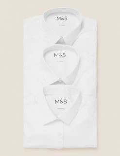 M&S Collection 3pk Girls’ Adaptive Easy Iron School Shirts (3-18 Yrs) -School Uniform Sales Store SD 04 T76 5998 Z0 X EC 7
