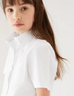 M&S Collection 2pk Girls’ Pure Cotton School Shirts (2-18 Yrs) -School Uniform Sales Store SD 04 T76 5999S Z0 X EC 1