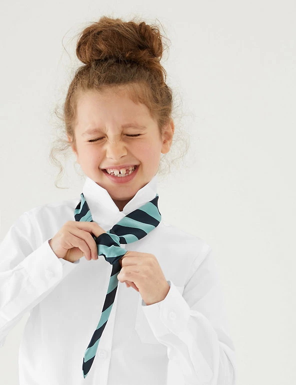 M&S Collection Shirts 2pk Girls' Slim Fit Non-Iron School Blouses (2-16 Yrs) 3 M&S Collection Shirts 2pk Girls' Slim Fit Non-Iron School Blouses (2-16 Yrs)