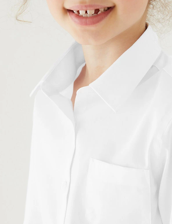 M&S Collection Shirts 2pk Girls' Slim Fit Non-Iron School Blouses (2-16 Yrs) 5 M&S Collection Shirts 2pk Girls' Slim Fit Non-Iron School Blouses (2-16 Yrs) - Image 3