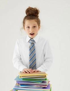 M&S Collection 3pk Girls' Longer Length Easy Iron School Shirts (4-18 Yrs)