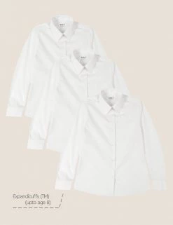 M&S Collection 3pk Girls' Plus Fit Easy Iron School Shirts (4-18 Yrs) -School Uniform Sales Store SD 04 T76 6023P Z0 X EC 90