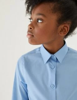 M&S Collection 3pk Girls' Easy Iron School Shirts (2-16 Yrs) -School Uniform Sales Store SD 04 T76 6023 E0 X EC 1