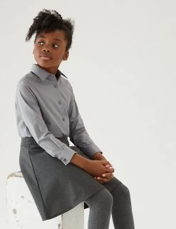M&S Collection 3pk Girls' Easy Iron School Shirts (2-16 Yrs) -School Uniform Sales Store SD 04 T76 6023 T0 X EC 0