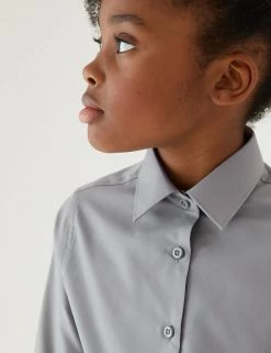 M&S Collection 3pk Girls' Easy Iron School Shirts (2-16 Yrs) -School Uniform Sales Store SD 04 T76 6023 T0 X EC 1