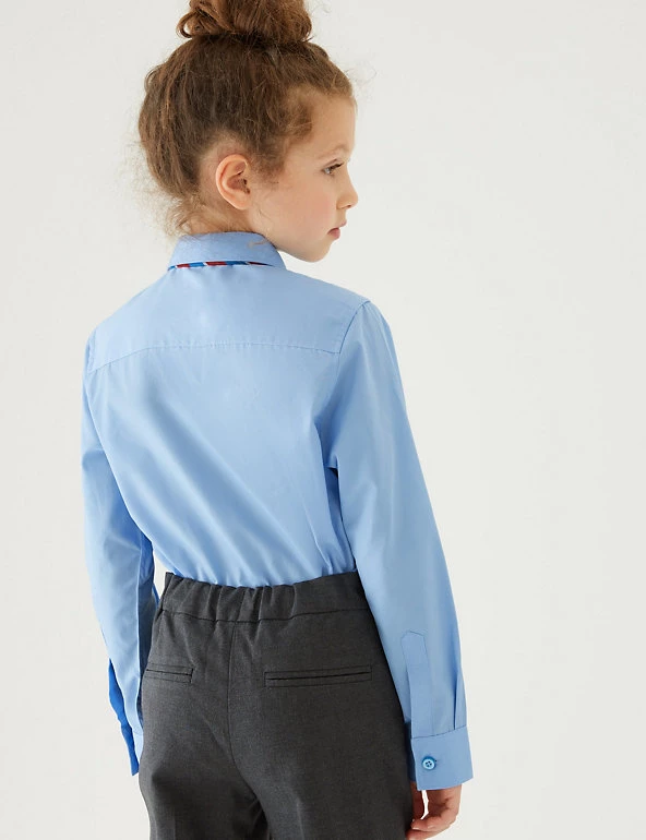 M&S Collection 3pk Girls' Slim Fit Easy Iron School Shirts (2-16 Yrs) 12 M&S Collection 3pk Girls' Slim Fit Easy Iron School Shirts (2-16 Yrs) - Image 10