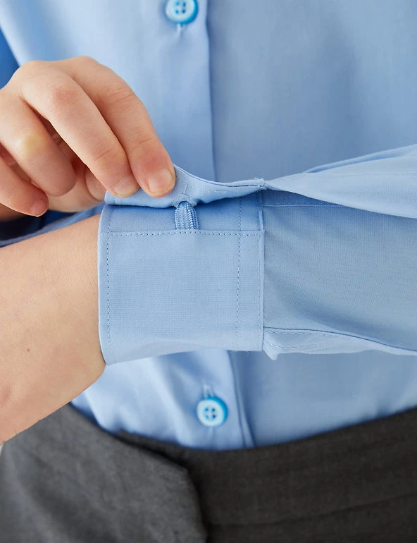 M&S Collection 3pk Girls' Slim Fit Easy Iron School Shirts (2-16 Yrs) 13 M&S Collection 3pk Girls' Slim Fit Easy Iron School Shirts (2-16 Yrs) - Image 11