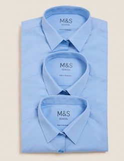 M&S Collection 3pk Girls' Slim Fit Easy Iron School Shirts (2-16 Yrs) 25 M&S Collection 3pk Girls' Slim Fit Easy Iron School Shirts (2-16 Yrs) -School Uniform Sales Store SD 04 T76 6024 E0 X EC 7