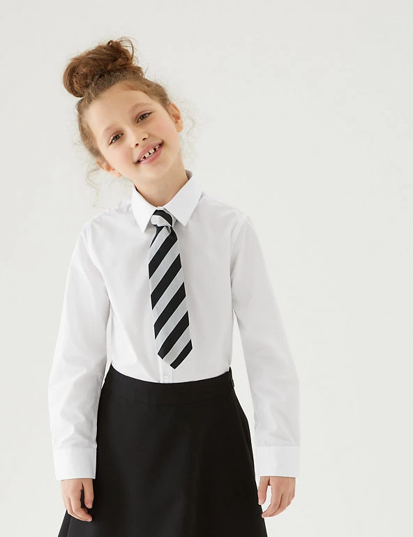 M&S Collection 3pk Girls' Slim Fit Easy Iron School Shirts (2-16 Yrs) 3 M&S Collection 3pk Girls' Slim Fit Easy Iron School Shirts (2-16 Yrs)