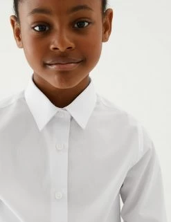 M&S Collection 5pk Girls' Regular Fit Easy To Iron Shirts (2-18 Yrs) -School Uniform Sales Store SD 04 T76 6025 Z0 X EC 2
