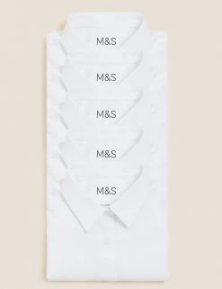M&S Collection 5pk Girls' Regular Fit Easy To Iron Shirts (2-18 Yrs) -School Uniform Sales Store SD 04 T76 6025 Z0 X EC 7