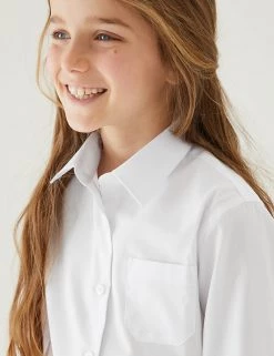M&S Collection 2pk Girls' Non-Iron School Shirts (2-18 Yrs) -School Uniform Sales Store SD 04 T76 6037 Z0 X EC 1