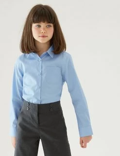 M&S Collection 2pk Girls' Slim Fit Non-Iron School Shirts (2-18 Yrs) -School Uniform Sales Store SD 04 T76 6040 E0 X EC 0