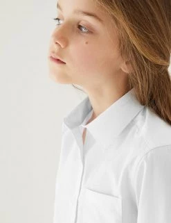 M&S Collection 2pk Girls’ Pure Cotton School Shirts (2-18 Yrs) -School Uniform Sales Store SD 04 T76 6054S Z0 X EC 1