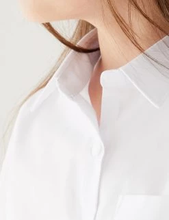 M&S Collection 2pk Girls' Slim Fit Pure Cotton School Shirts (2-18 Yrs) -School Uniform Sales Store SD 04 T76 6056S Z0 X EC 1