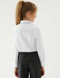 M&S Collection 2pk Girls' Skinny Fit School Shirts (2-18 Yrs) -School Uniform Sales Store SD 04 T76 6057 Z0 X EC 1