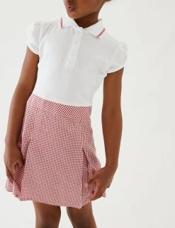 M&S Collection Dresses Girls' 2 In 1 Gingham Pleated School Dress (2-14 Yrs) -School Uniform Sales Store SD 04 T76 6475 B0 X EC 1