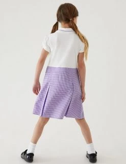 M&S Collection Dresses Girls' 2 In 1 Gingham Pleated School Dress (2-14 Yrs) -School Uniform Sales Store SD 04 T76 6475 G0 X EC 2