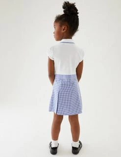 M&S Collection Dresses Girls' 2 In 1 Gingham Pleated School Dress (2-14 Yrs) -School Uniform Sales Store SD 04 T76 6475 O4 X EC 2
