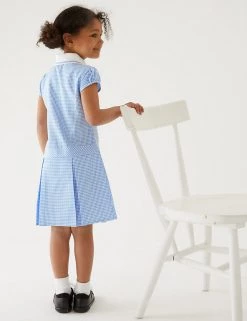 M&S Collection Dresses Girls' Gingham Pleated School Dress (2-14 Yrs) 46 M&S Collection Dresses Girls' Gingham Pleated School Dress (2-14 Yrs) -School Uniform Sales Store SD 04 T76 6477 E1 X EC 2
