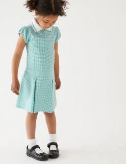 M&S Collection Dresses Girls' Gingham Pleated School Dress (2-14 Yrs) 79 M&S Collection Dresses Girls' Gingham Pleated School Dress (2-14 Yrs) -School Uniform Sales Store SD 04 T76 6477 J0 X EC 0