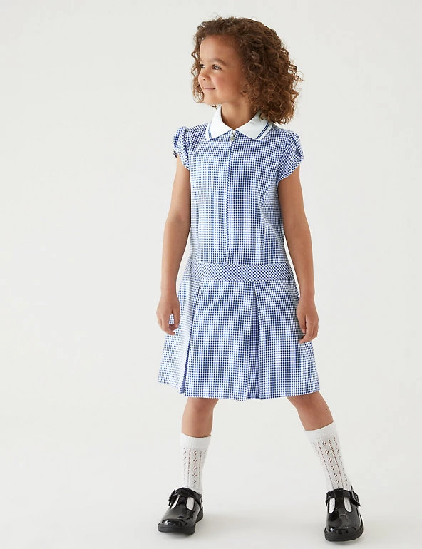 M&S Collection Dresses Girls' Gingham Pleated School Dress (2-14 Yrs) 8 M&S Collection Dresses Girls' Gingham Pleated School Dress (2-14 Yrs) - Image 6