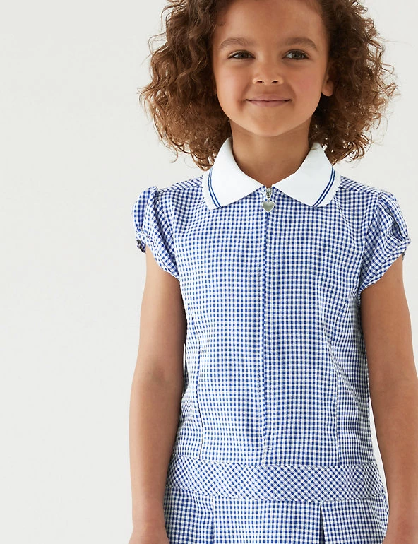 M&S Collection Dresses Girls' Gingham Pleated School Dress (2-14 Yrs) 10 M&S Collection Dresses Girls' Gingham Pleated School Dress (2-14 Yrs) - Image 8
