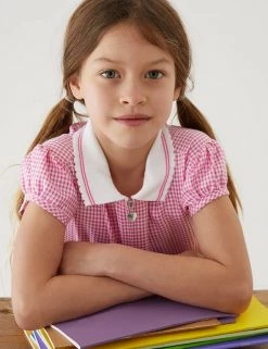 M&S Collection Dresses Girls' Gingham School Playsuit (2-14 Yrs) -School Uniform Sales Store SD 04 T76 6479 A0 X EC 1
