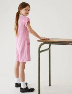 M&S Collection Dresses Girls' Gingham School Playsuit (2-14 Yrs) -School Uniform Sales Store SD 04 T76 6479 A0 X EC 2