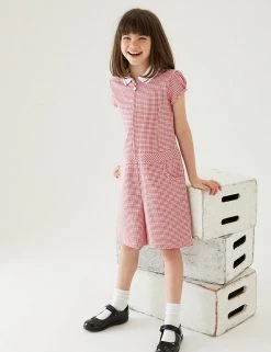 M&S Collection Dresses Girls' Gingham School Playsuit (2-14 Yrs) -School Uniform Sales Store SD 04 T76 6479 B0 X EC 0