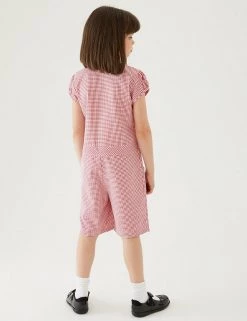 M&S Collection Dresses Girls' Gingham School Playsuit (2-14 Yrs) -School Uniform Sales Store SD 04 T76 6479 B0 X EC 2