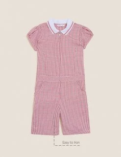 M&S Collection Dresses Girls' Gingham School Playsuit (2-14 Yrs) -School Uniform Sales Store SD 04 T76 6479 B0 X EC 90