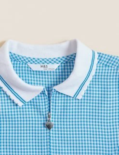 M&S Collection Dresses Girls' Gingham School Playsuit (2-14 Yrs) -School Uniform Sales Store SD 04 T76 6479 E1 X EC 5