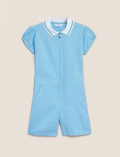 M&S Collection Dresses Girls' Gingham School Playsuit (2-14 Yrs) -School Uniform Sales Store SD 04 T76 6479 E1 X EC 90
