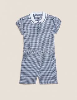 M&S Collection Dresses Girls' Gingham School Playsuit (2-14 Yrs) -School Uniform Sales Store SD 04 T76 6479 F0 X EC 90