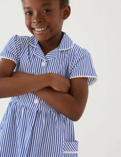 M&S Collection Dresses Girls' Pure Cotton Striped School Dress (2-14 Yrs) 79 M&S Collection Dresses Girls' Pure Cotton Striped School Dress (2-14 Yrs) -School Uniform Sales Store SD 04 T76 6480 F0 X EC 1