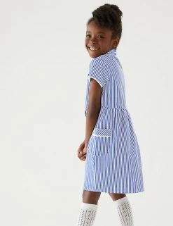 M&S Collection Dresses Girls' Pure Cotton Striped School Dress (2-14 Yrs) 80 M&S Collection Dresses Girls' Pure Cotton Striped School Dress (2-14 Yrs) -School Uniform Sales Store SD 04 T76 6480 F0 X EC 2