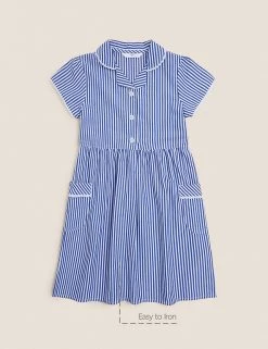 M&S Collection Dresses Girls' Pure Cotton Striped School Dress (2-14 Yrs) 78 M&S Collection Dresses Girls' Pure Cotton Striped School Dress (2-14 Yrs) -School Uniform Sales Store SD 04 T76 6480 F0 X EC 90