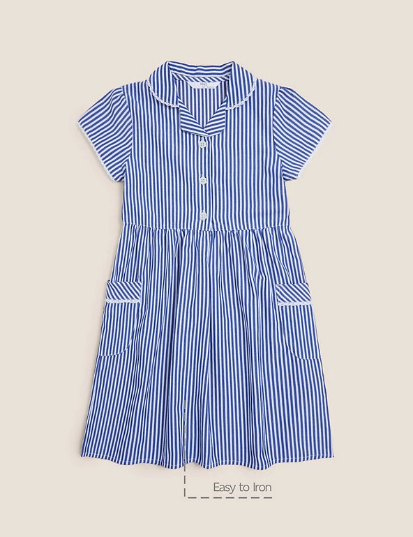 M&S Collection Dresses Girls' Pure Cotton Striped School Dress (2-14 Yrs) 36 M&S Collection Dresses Girls' Pure Cotton Striped School Dress (2-14 Yrs) - Image 34
