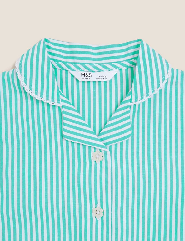 M&S Collection Dresses Girls' Pure Cotton Striped School Dress (2-14 Yrs) 44 M&S Collection Dresses Girls' Pure Cotton Striped School Dress (2-14 Yrs) - Image 42