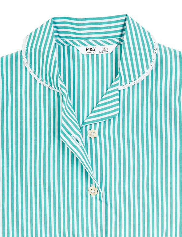 M&S Collection Dresses Girls' Pure Cotton Striped School Dress (2-14 Yrs) 45 M&S Collection Dresses Girls' Pure Cotton Striped School Dress (2-14 Yrs) - Image 43