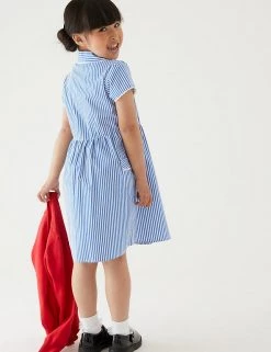 M&S Collection Dresses Girls' Pure Cotton Striped School Dress (2-14 Yrs) 70 M&S Collection Dresses Girls' Pure Cotton Striped School Dress (2-14 Yrs) -School Uniform Sales Store SD 04 T76 6480 O4 X EC 2