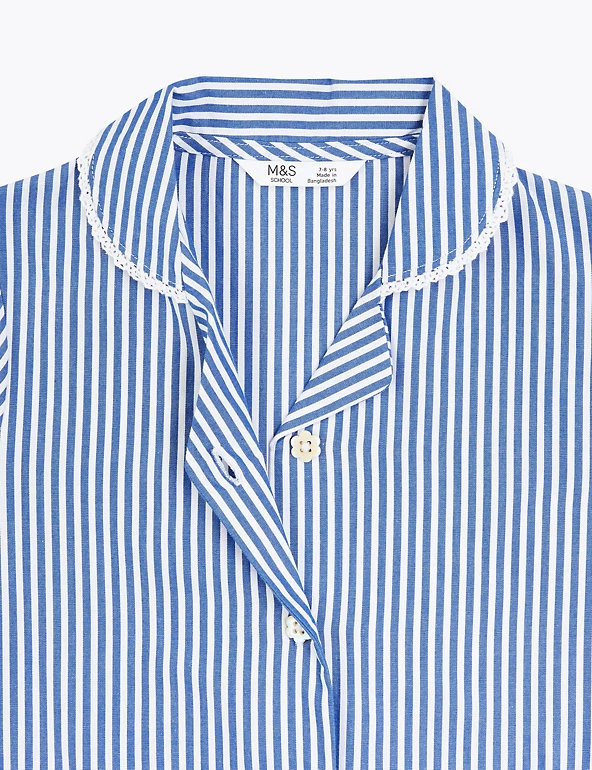 M&S Collection Dresses Girls' Pure Cotton Striped School Dress (2-14 Yrs) 30 M&S Collection Dresses Girls' Pure Cotton Striped School Dress (2-14 Yrs) - Image 28