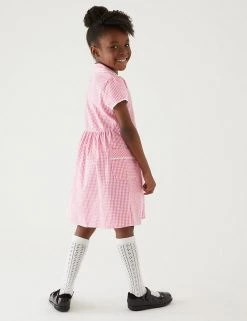 M&S Collection Dresses Girls' Pure Cotton Gingham School Dress (2-14 Yrs) -School Uniform Sales Store SD 04 T76 6481 A0 X EC 2
