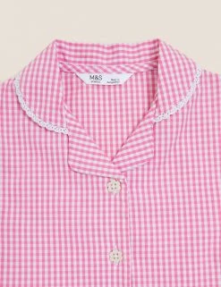 M&S Collection Dresses Girls' Pure Cotton Gingham School Dress (2-14 Yrs) -School Uniform Sales Store SD 04 T76 6481 A0 X EC 3